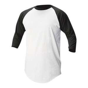 Soffe Youth Baseball/Softball 3/4 Sleeve Shirt, White/Black - L